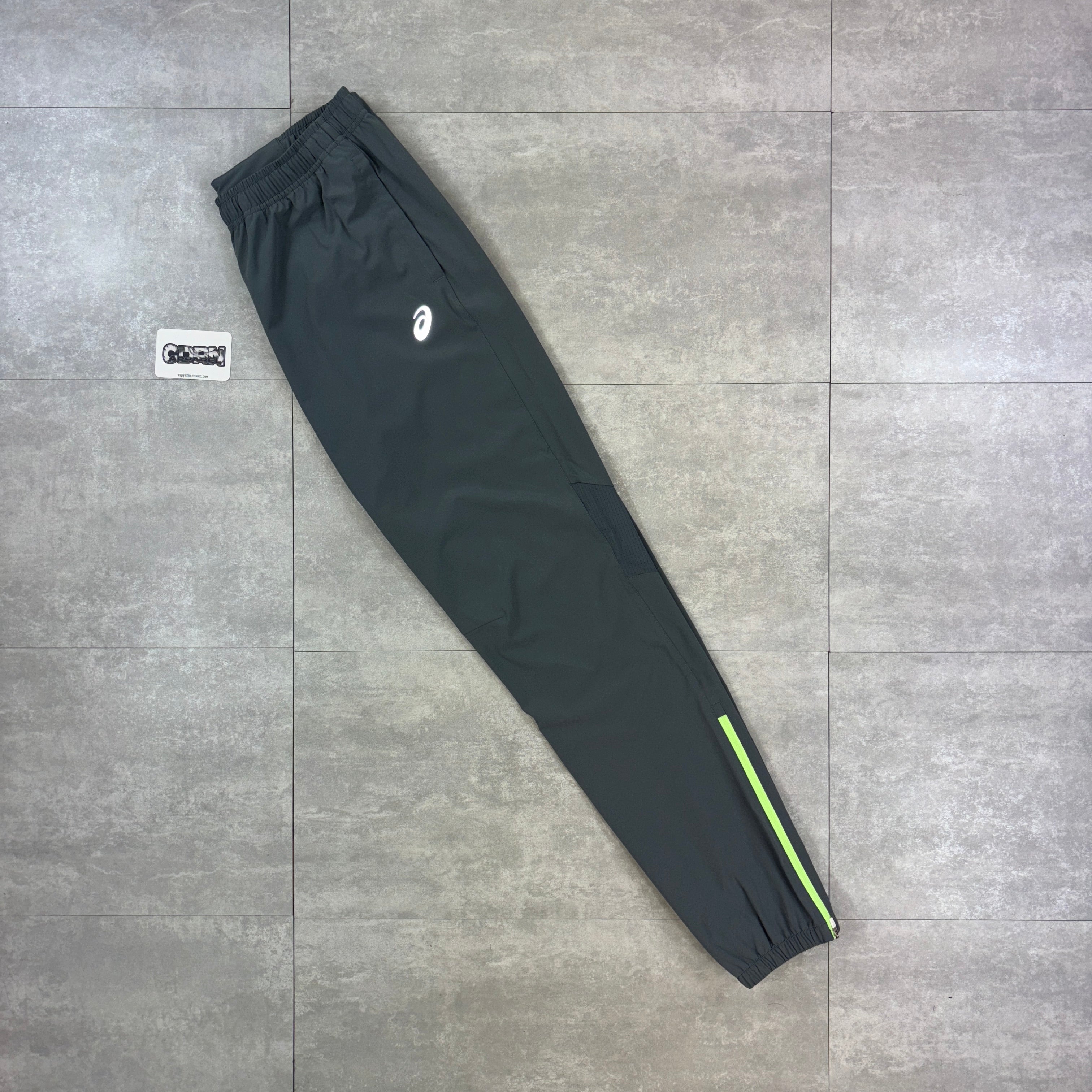 Asics Icon Windbreaker Jacket Grey / Neon & Grey Asics Challenger Pants Set