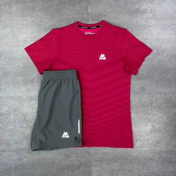 Montirex Hot Pink Seamless T-Shirt & Grey Fly 2.0 Shorts Set