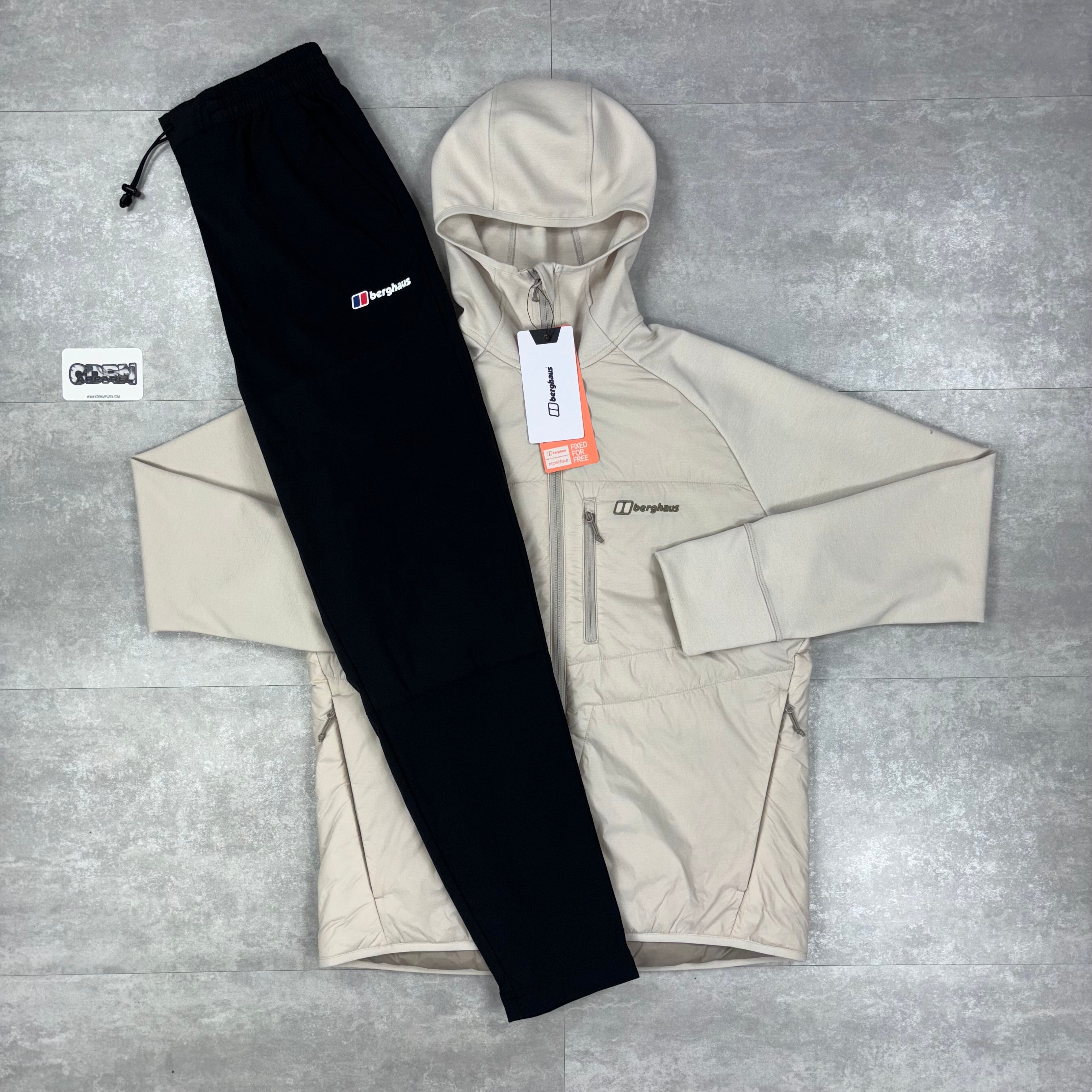 Berghaus Trawden Hydroloft Hooded Hybrid Jacket & Black Berghaus Theran Pants Set