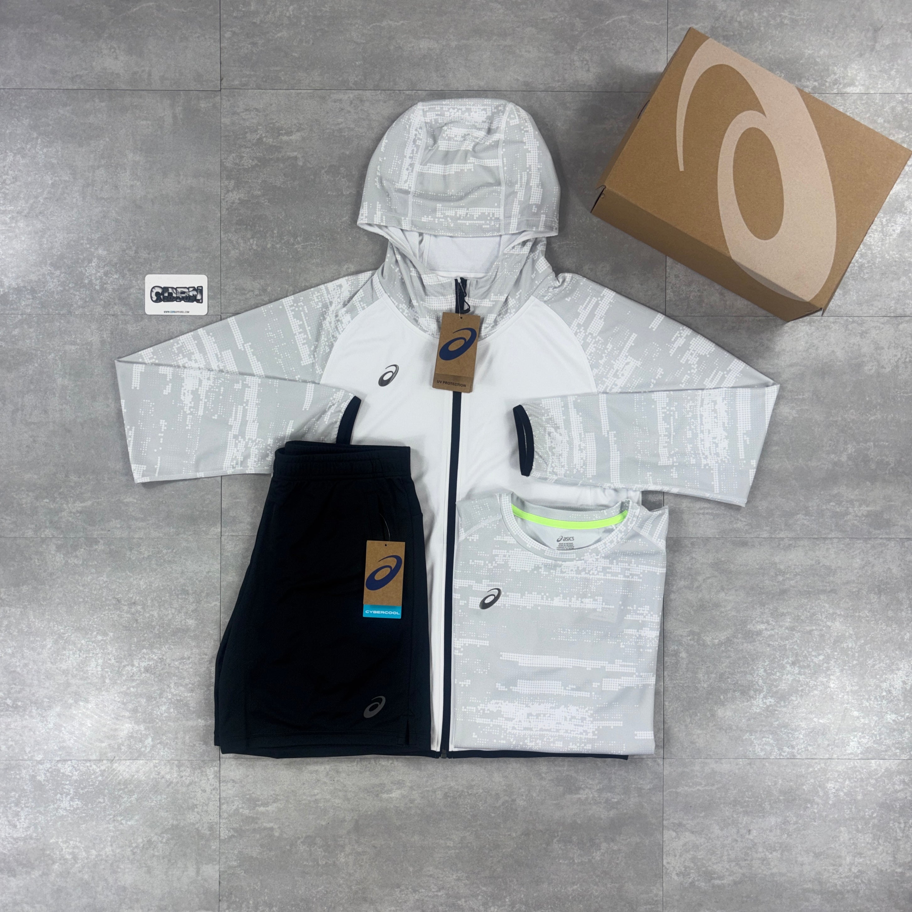 Asics Waterproof Digital Windrunner White Bundle