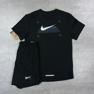 Nike Miler 1.0 Black Grid & 7” Black Grid Challenger Shorts