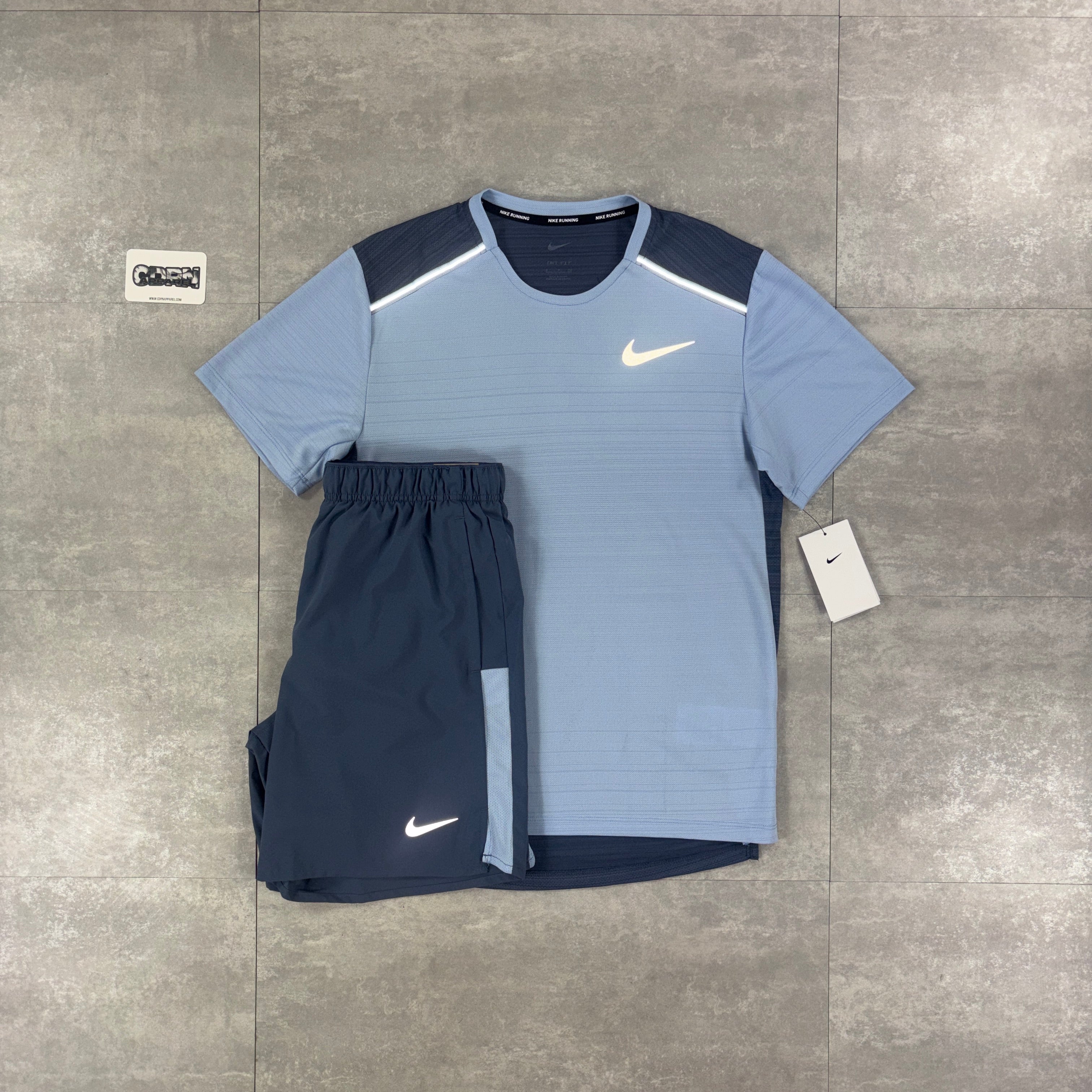 Nike Miler 1.0 Diffused Blue & Diffused Blue Challenger Shorts Sets
