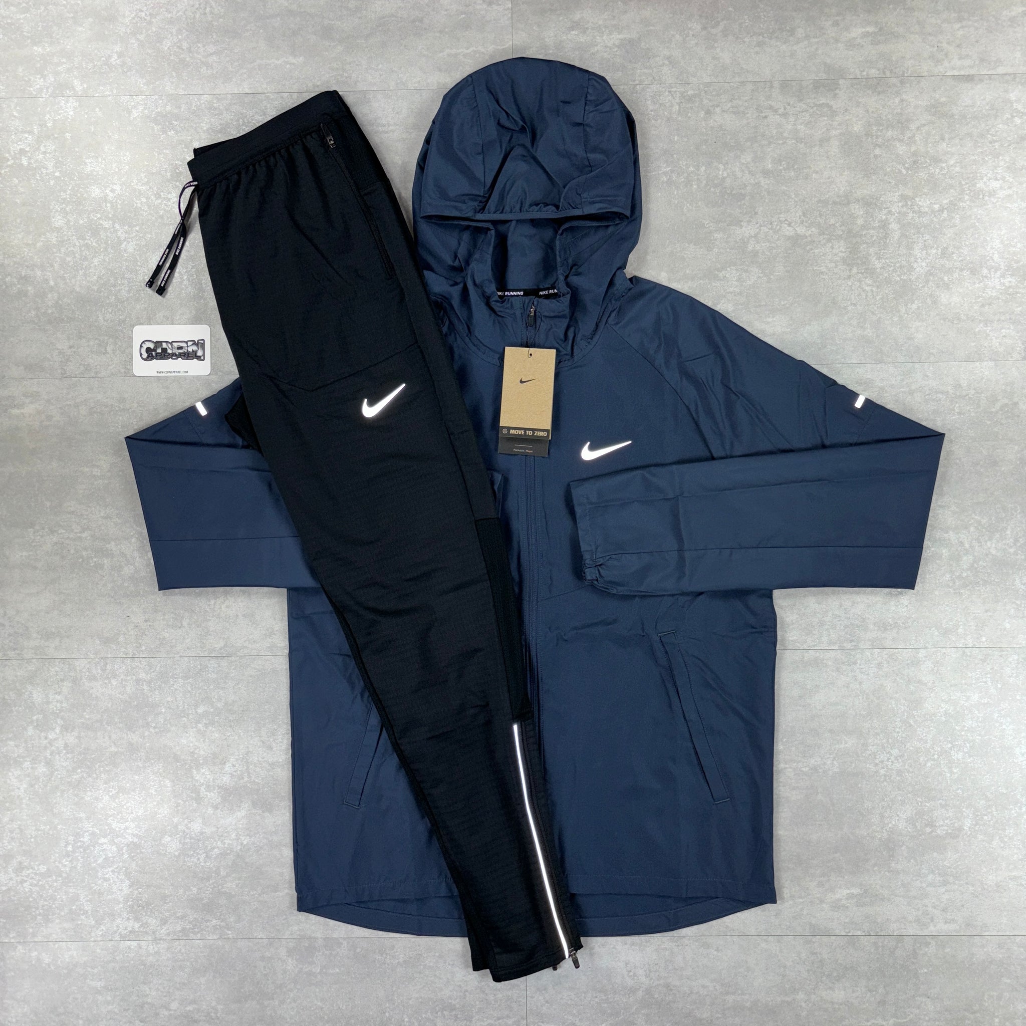 Nike Armoury Navy Repel Windbreaker & Black Phenom Pants Set