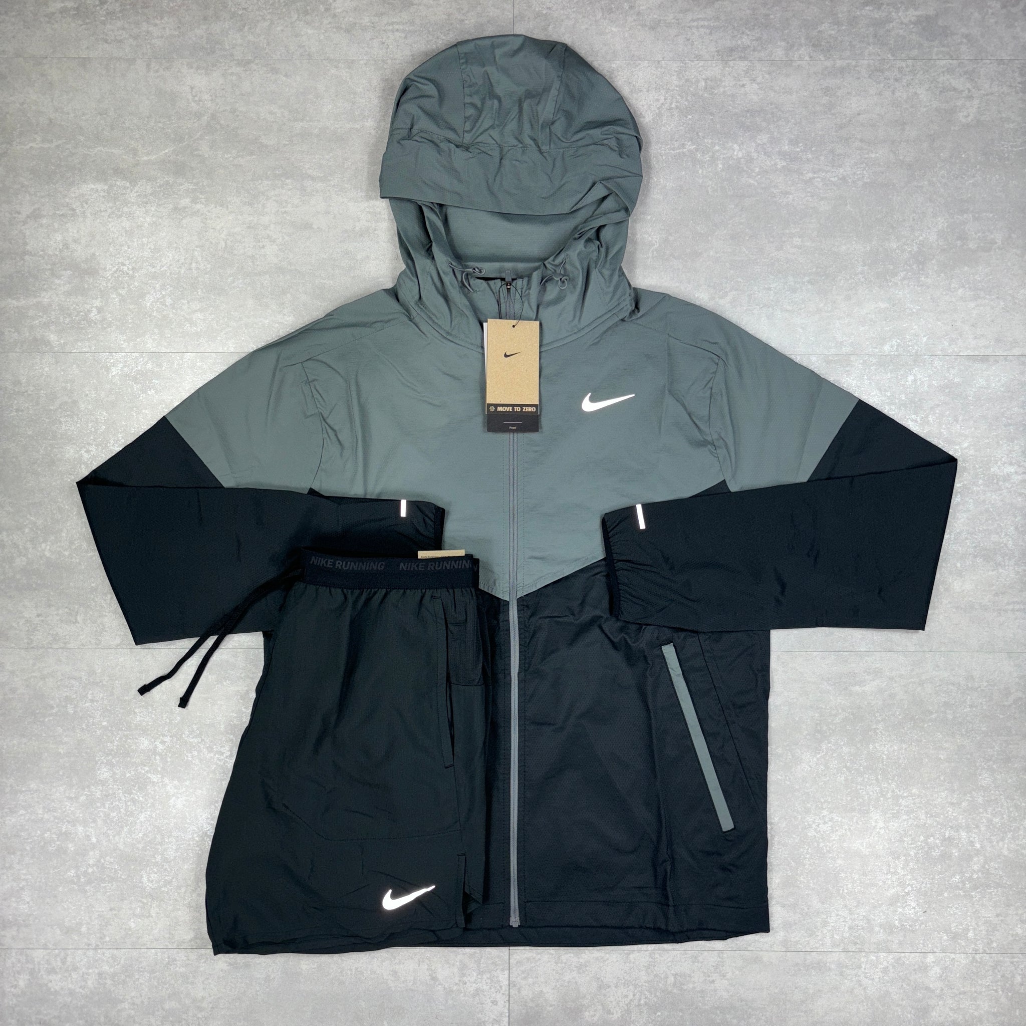 Nike UV Windbreaker Grey/Black & Black Flex Stride Shorts