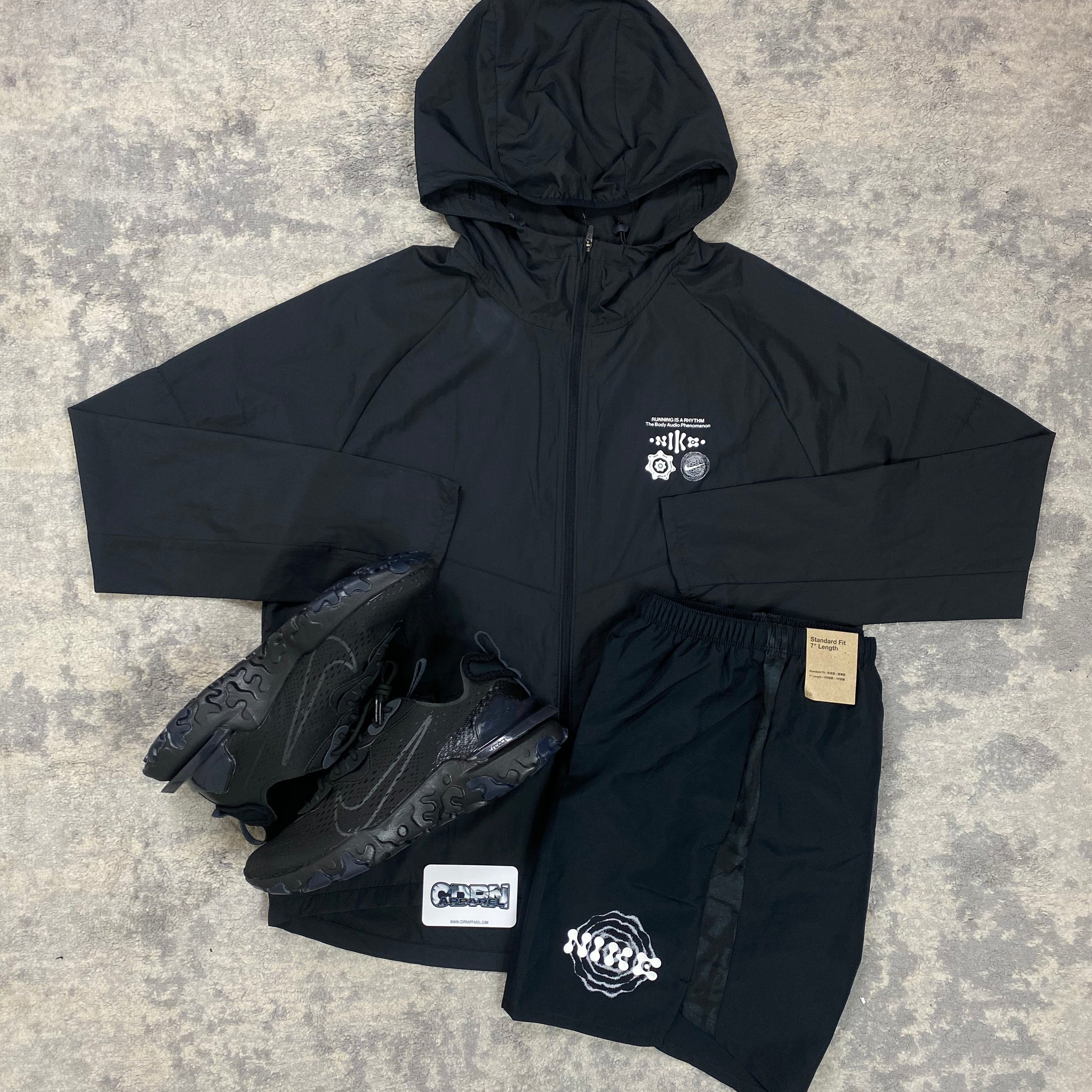 Nike DNA Windbreaker Shorts Set Black