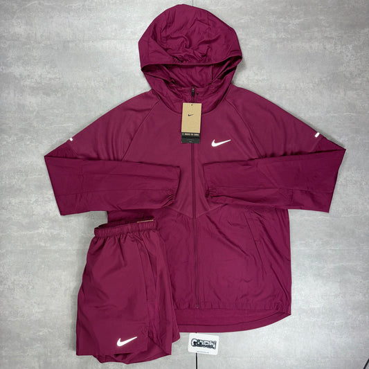 Nike Maroon Repel Windbreaker & Nike 5” Challenger Set