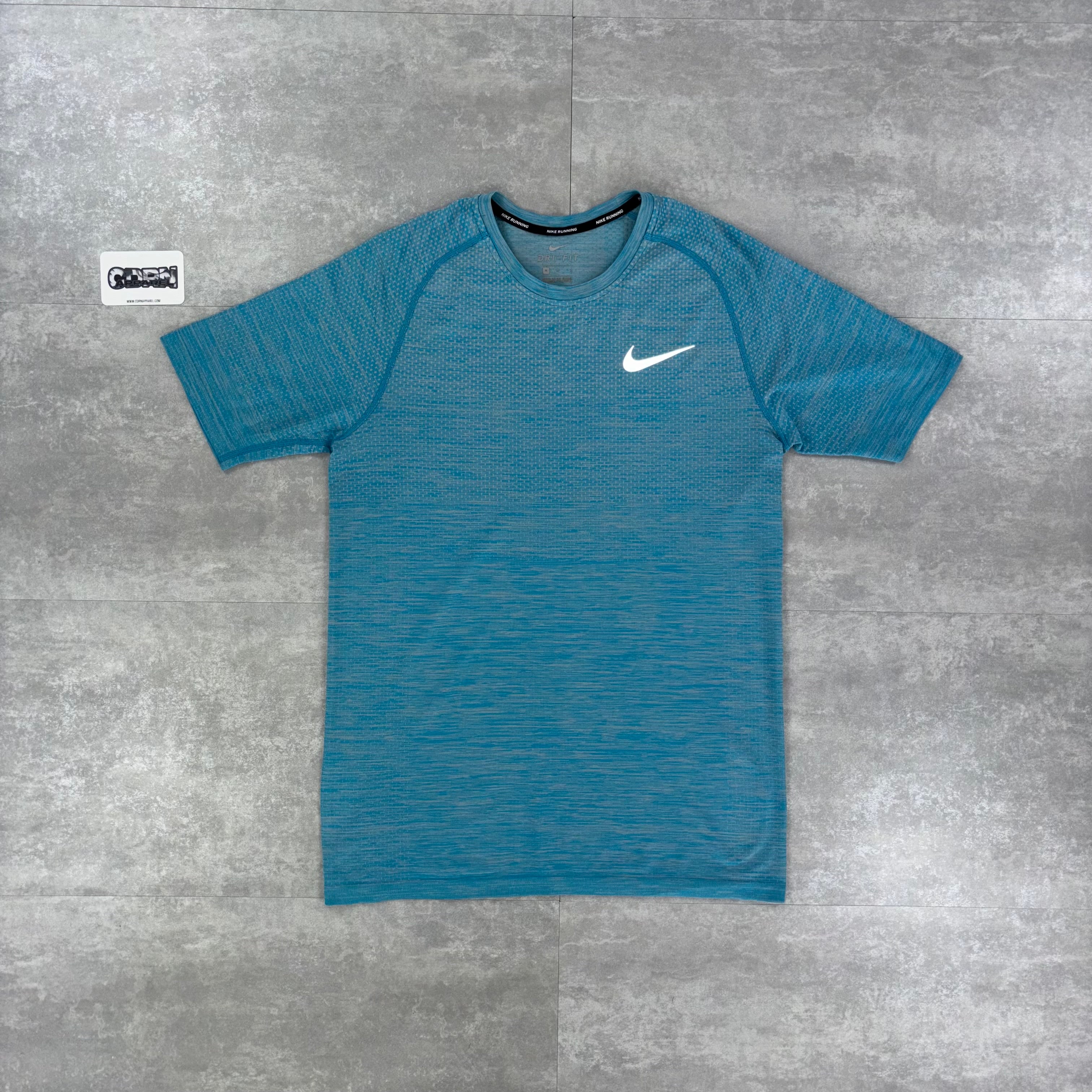 Nike Miler Techknit T-Shirt - Aqua Blue