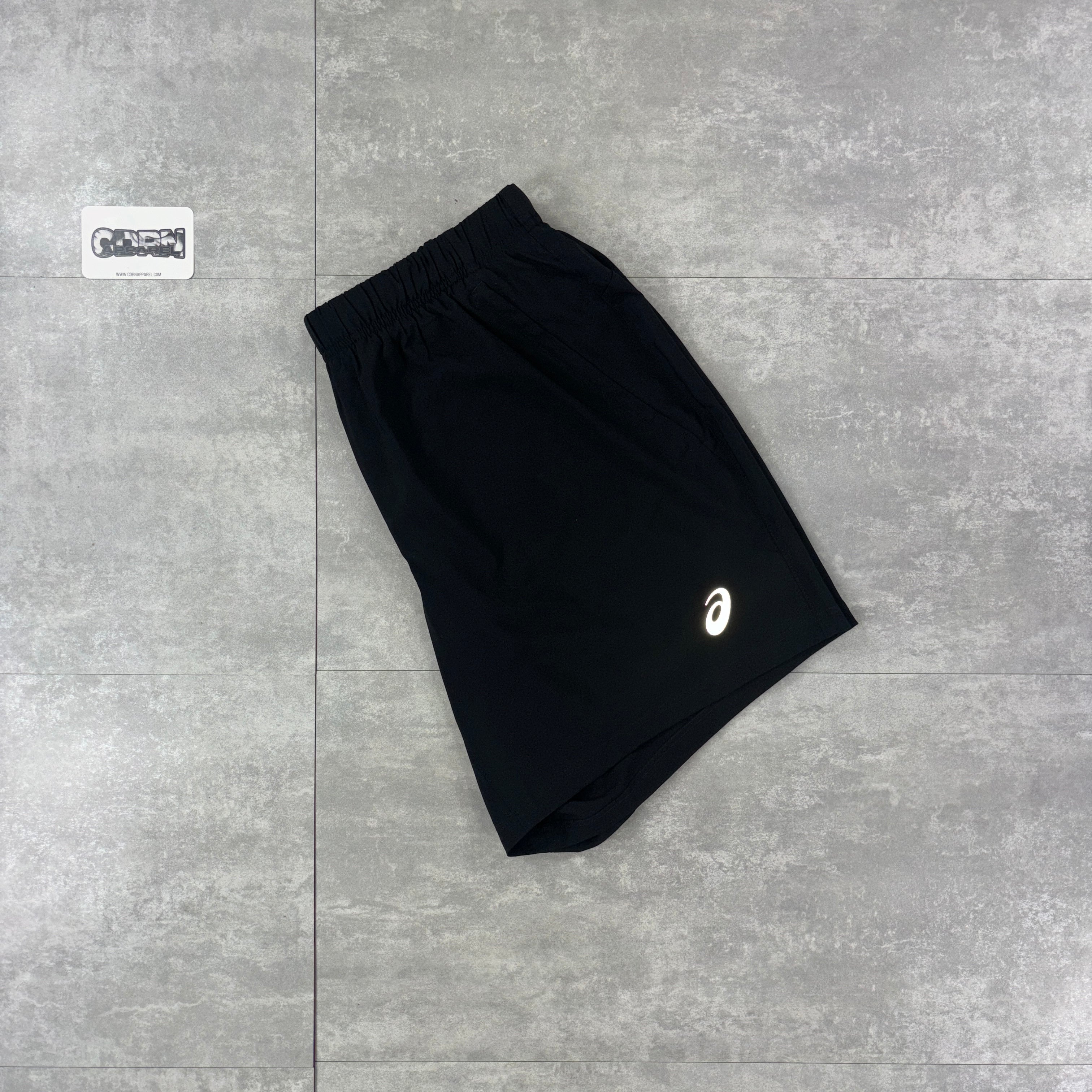 Asics Black Jacquard Icon T-Shirt & Black Asics Performance Shorts Set