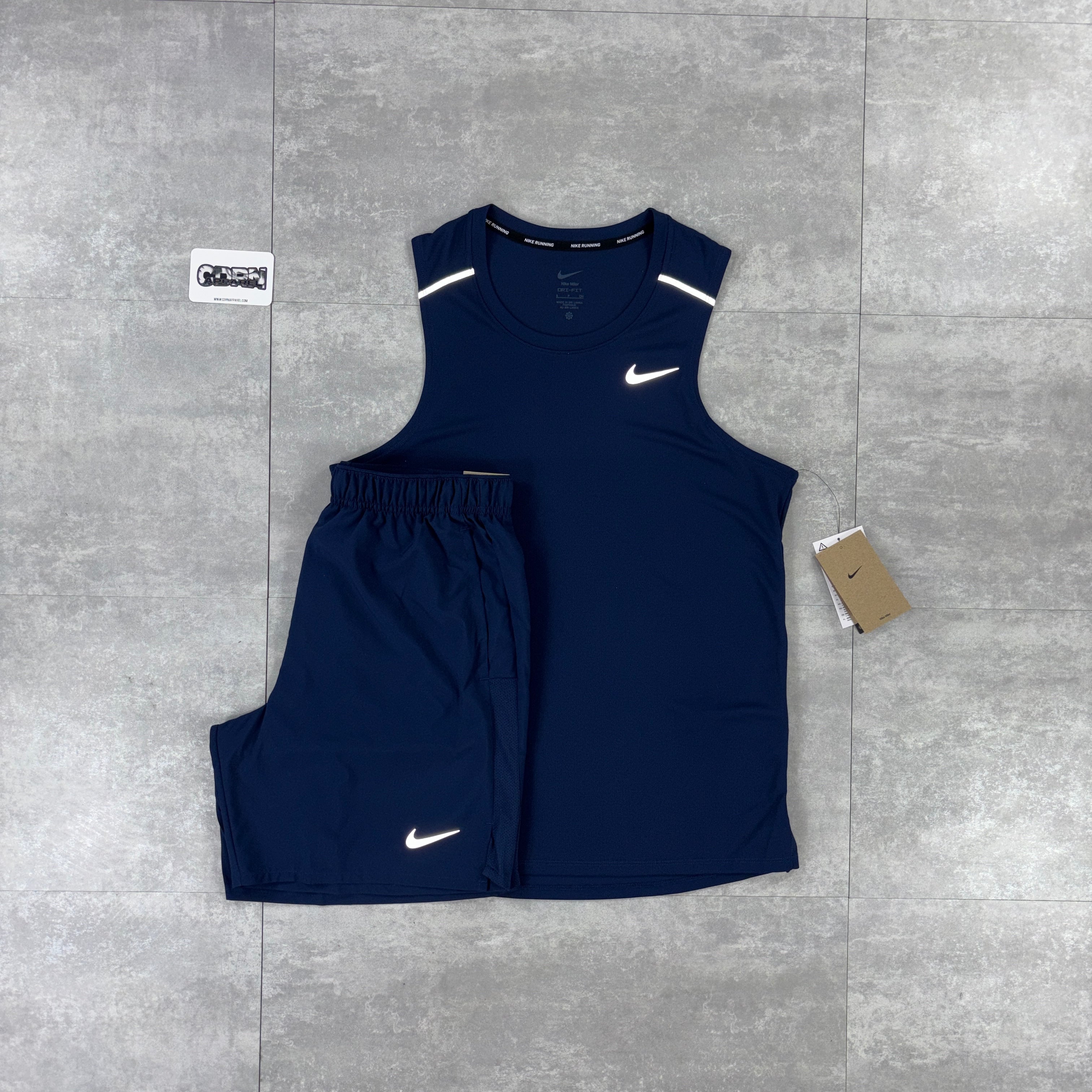Nike Miler Vest 1.0 Navy & Navy Nike Challenger Shorts Set