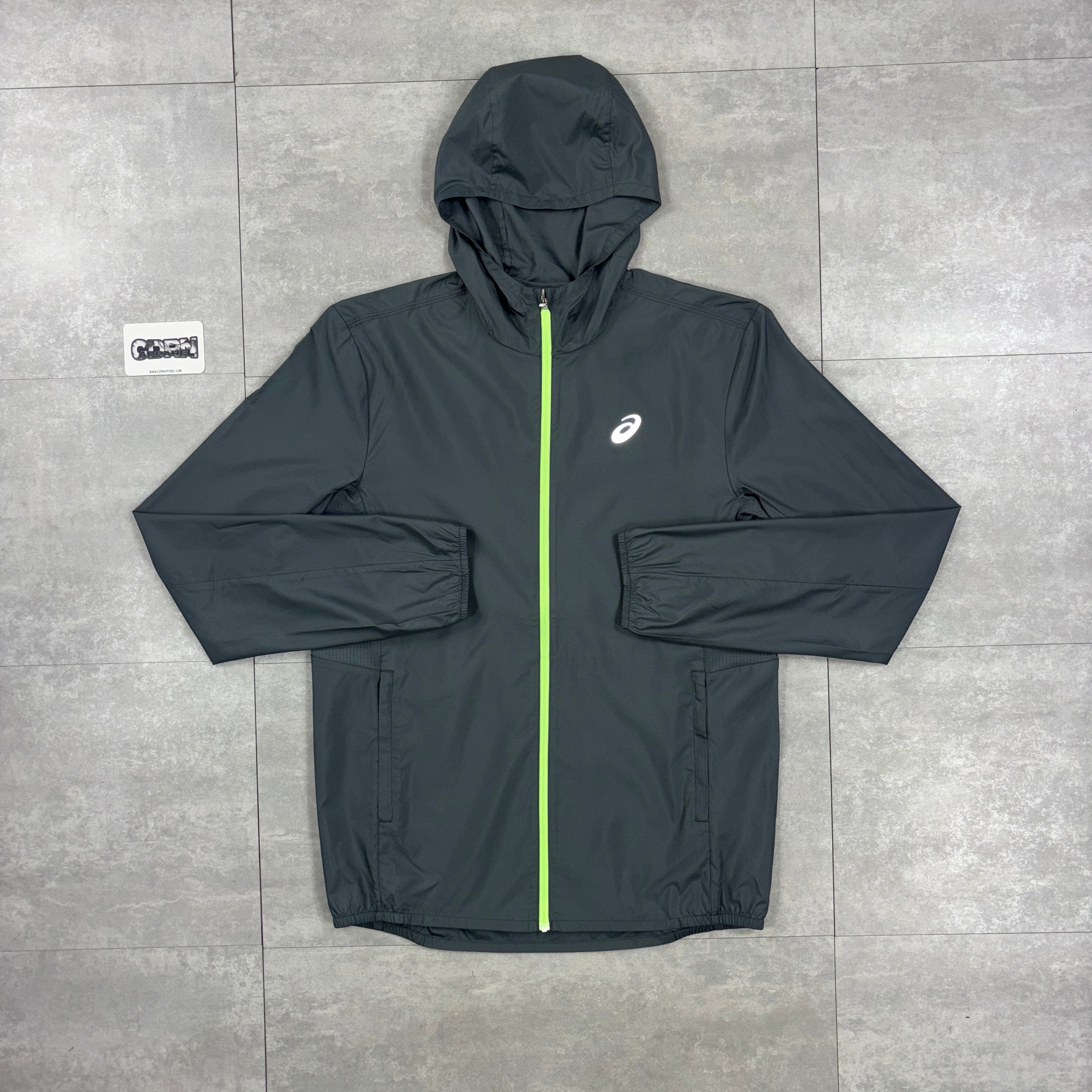 Asics Icon Windbreaker Jacket - Grey / Neon