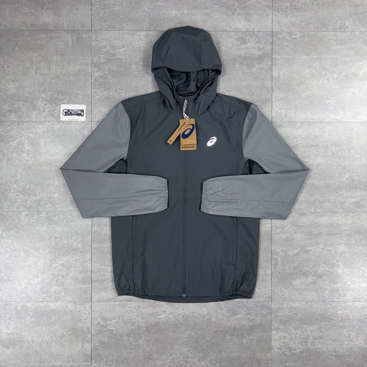 Asics Core Windbreaker Jacket Grey & Grey Asics Core Woven Pants Set