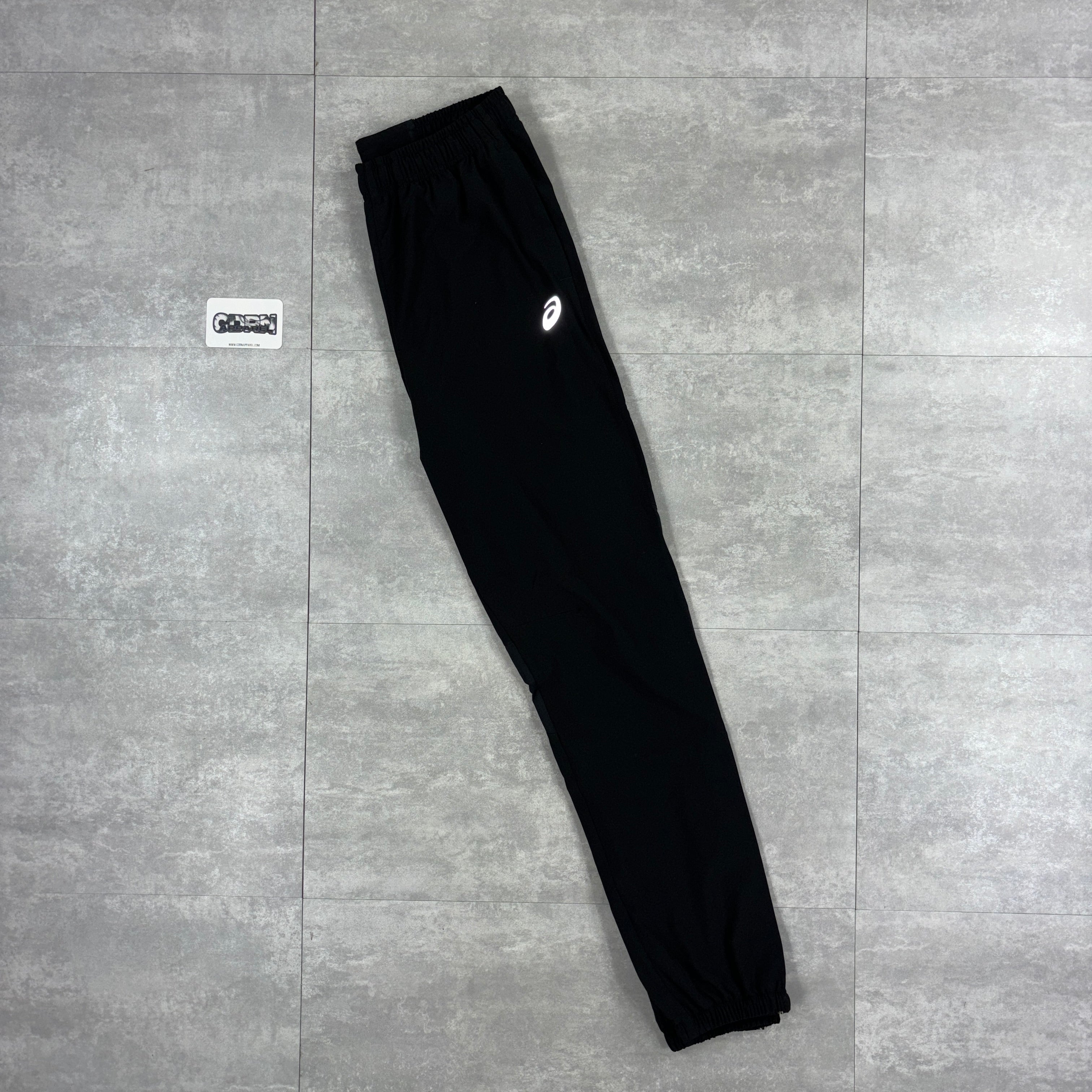 Asics Icon Windbreaker Jacket Black & Black Asics Challenger Pants Set