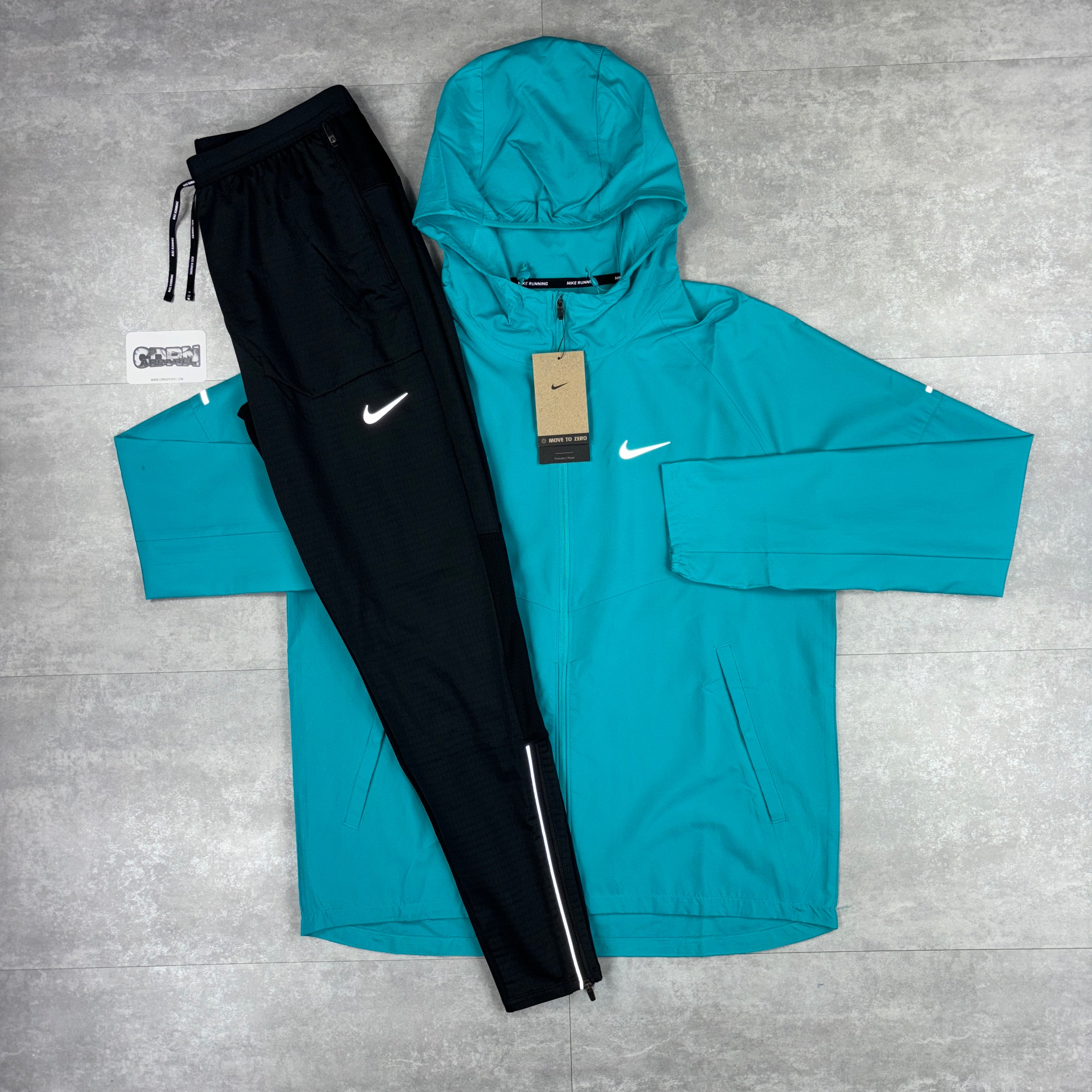 Nike Dusty Cactus Repel Windbreaker & Black Phenom Pants Set