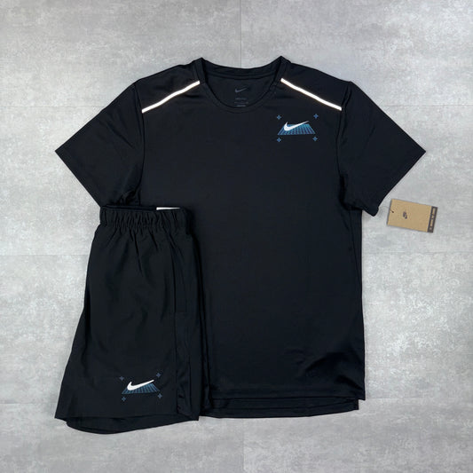 Nike Miler 1.0 Black Grid & 7” Black Grid Challenger Shorts