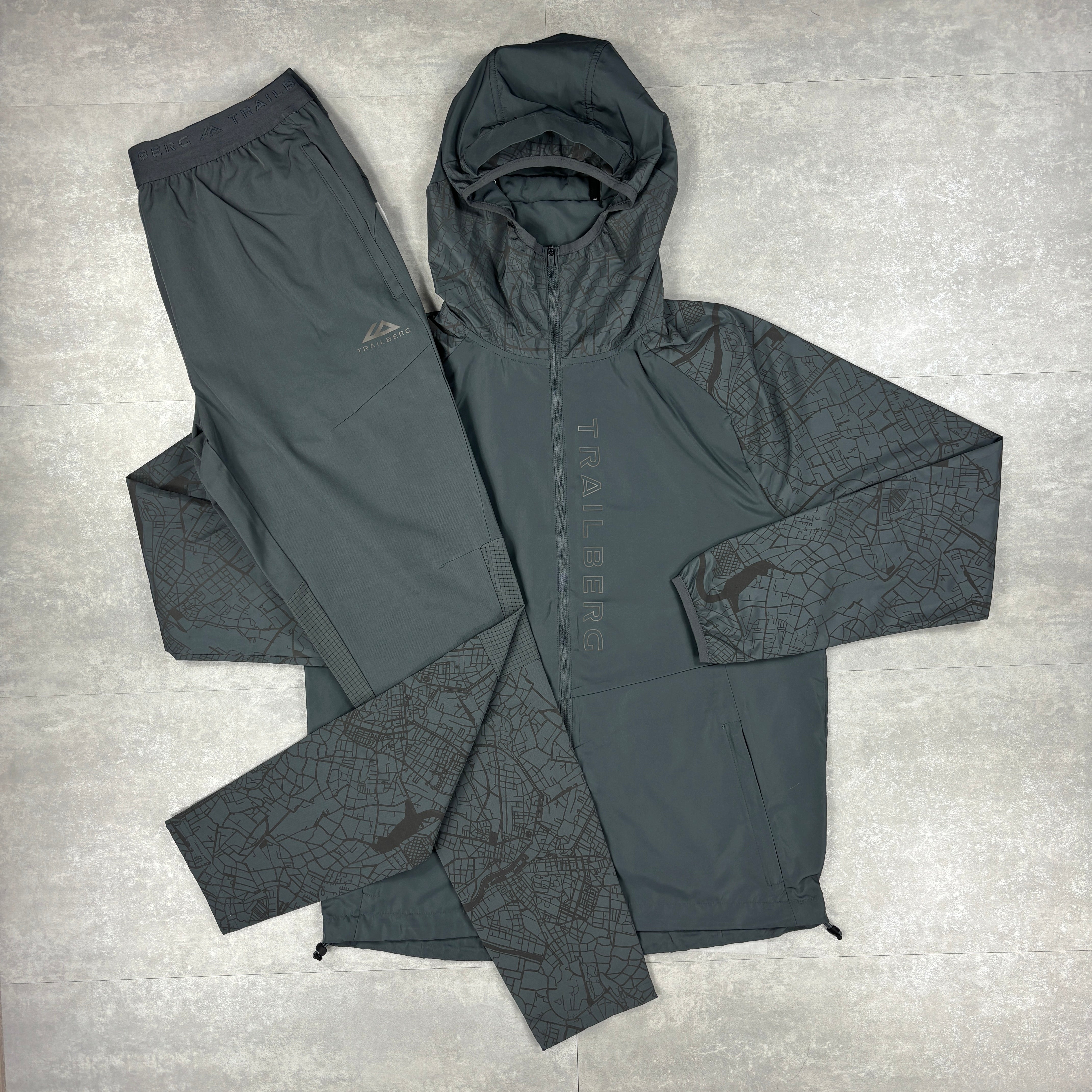 Trailberg Cement Grey Geneva Windbreaker & Geneva Pants Set