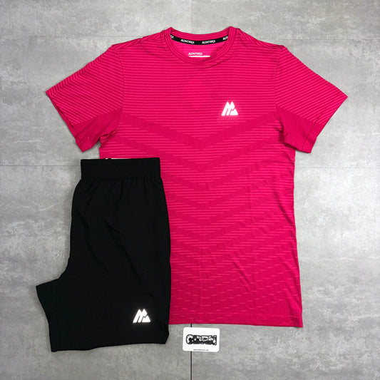 Montirex Hot Pink Seamless T-Shirt & Black Fly 2.0 Shorts Set