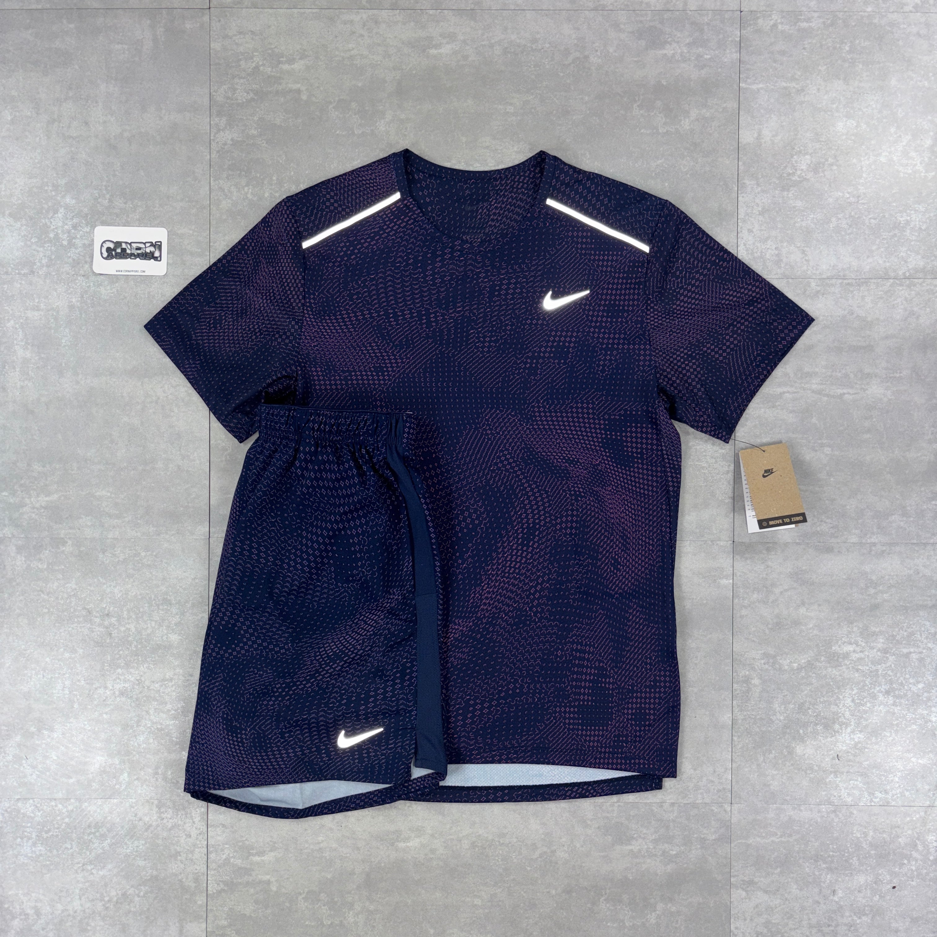 Nike Miler 1.0 T-Shirt Festival Purple & Purple Challenger Shorts Set