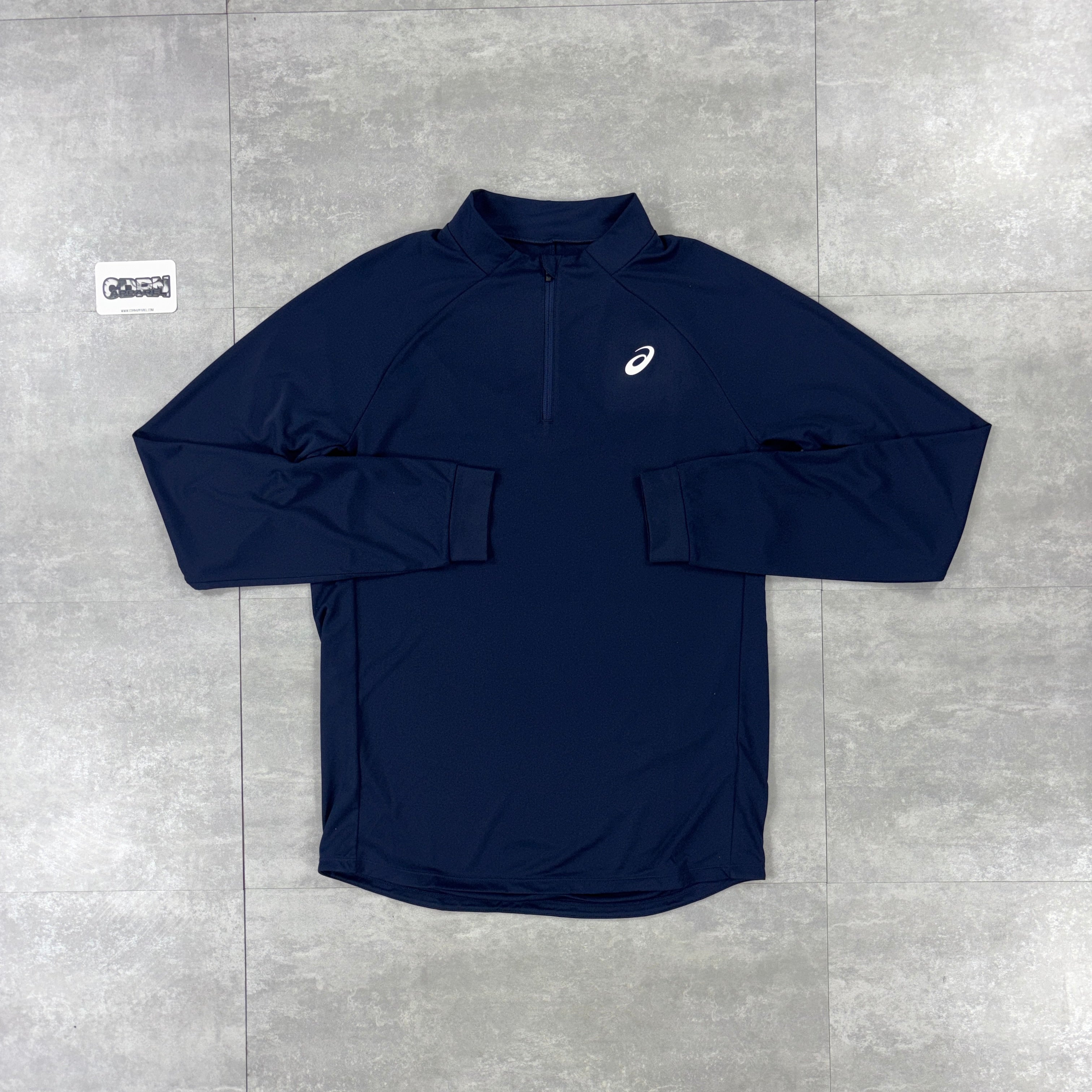 ASICS Navy 1/4 Zip & Navy Icon Shorts Set
