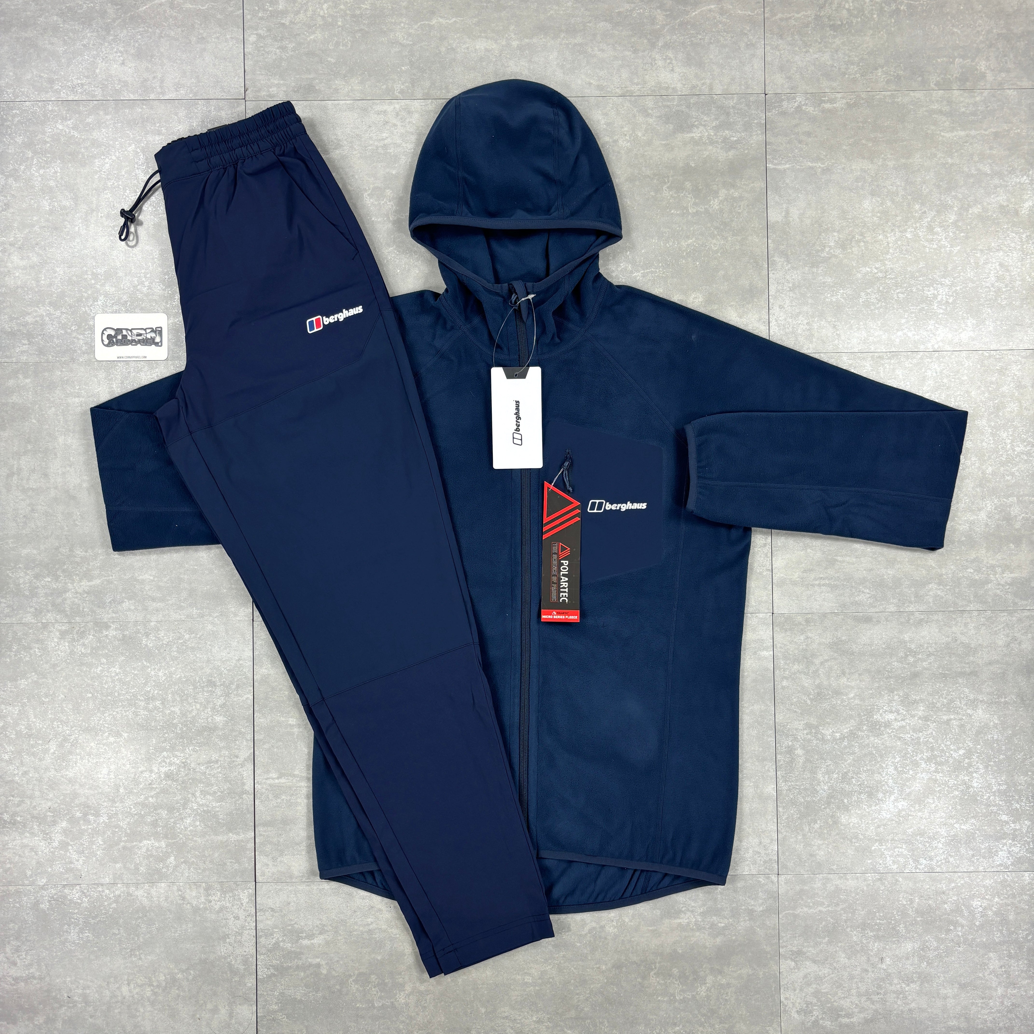 Berghaus Navy Tathwell Fleece Windbreaker Jacket & Navy Theran Pants Set