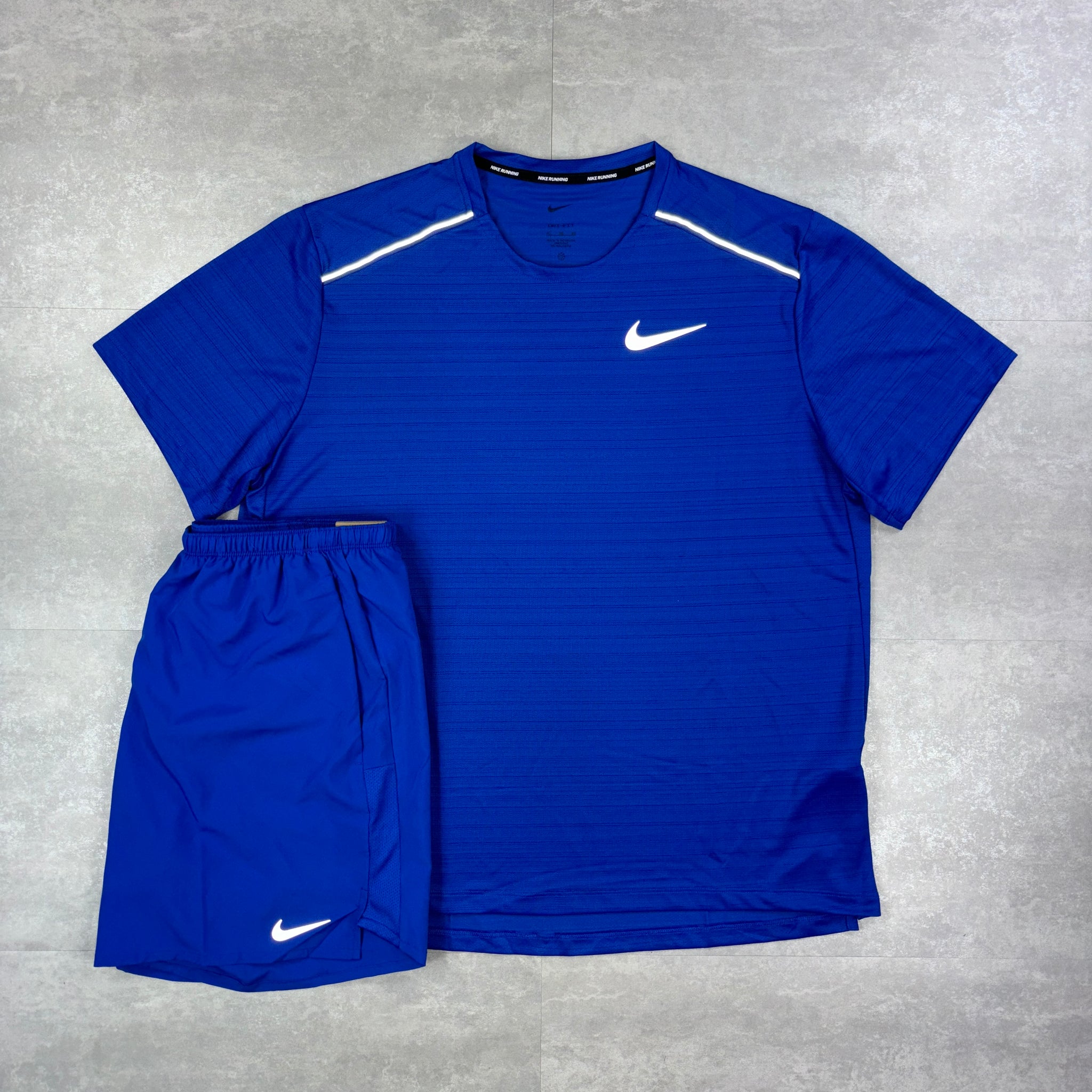 Nike Miler 1.0 Royal Blue & Royal Blue Challenger Shorts Set