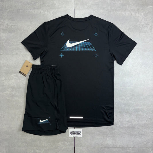 Nike Miler 1.0 Black Grid & 7” Black Grid Challenger Shorts