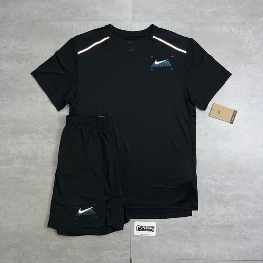 Nike Miler 1.0 Black Grid & 7” Black Grid Challenger Shorts