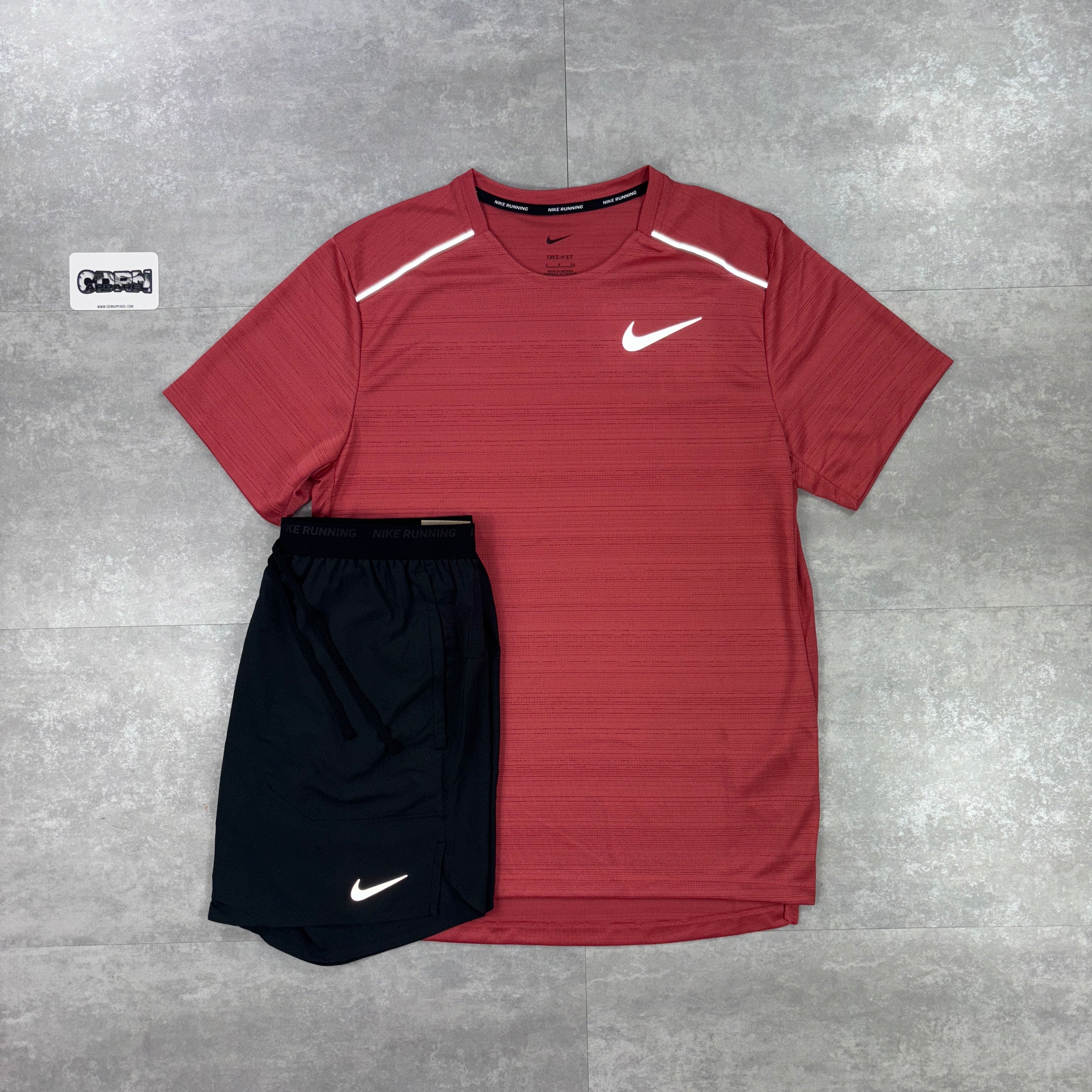 Nike Miler 1.0 T-Shirt - Adobe Red