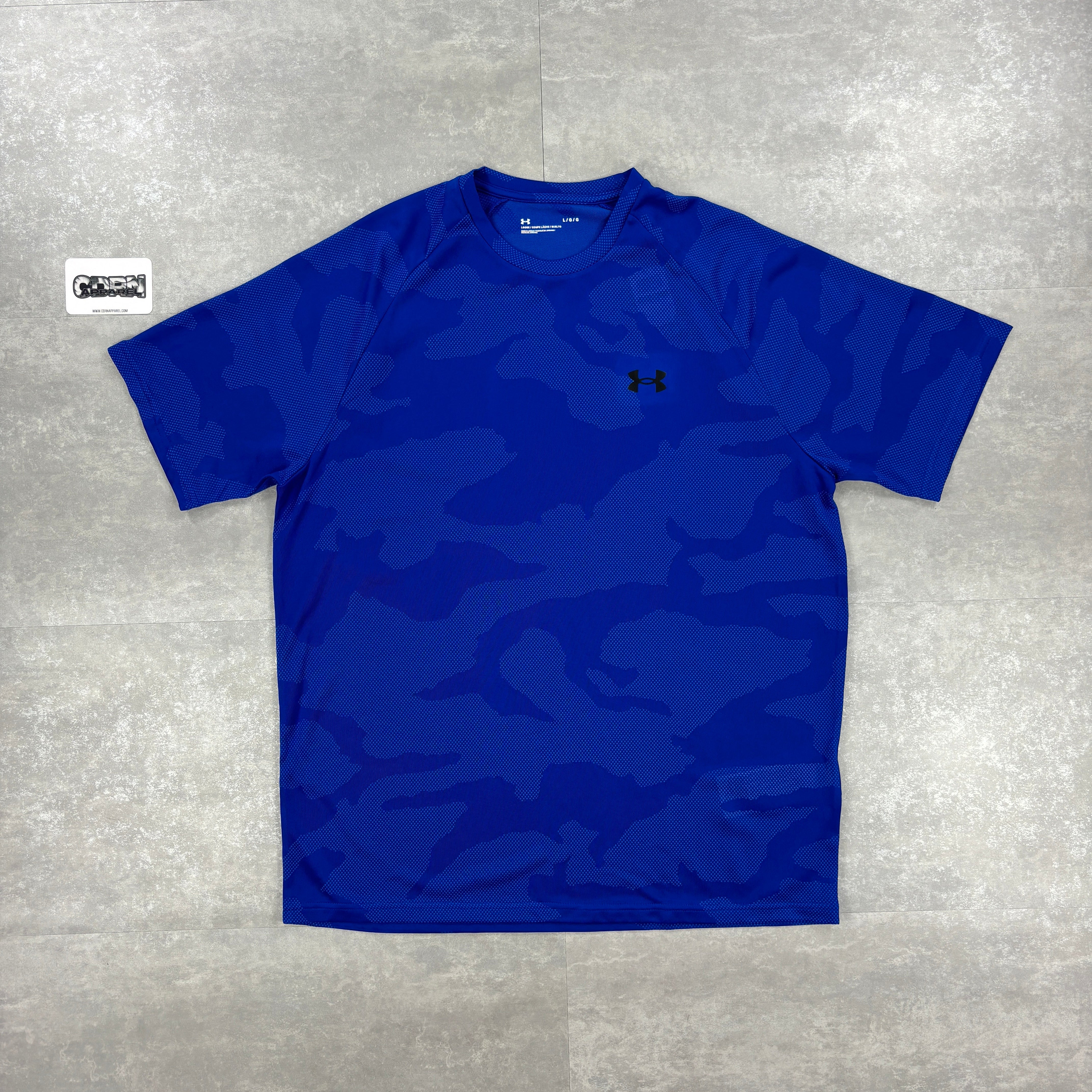 Under Armour Royal Blue Camo T-shirt & Black 7” Speed Pocket Shorts